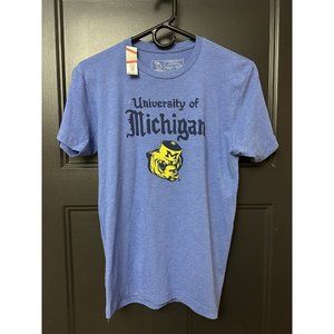 The Mitten State UofM Michigan Crew Neck Blue TShirt Size Small Unisex Wolverine